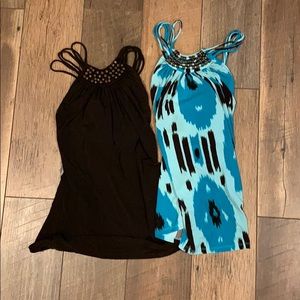 2 Micheal kors cross back tops